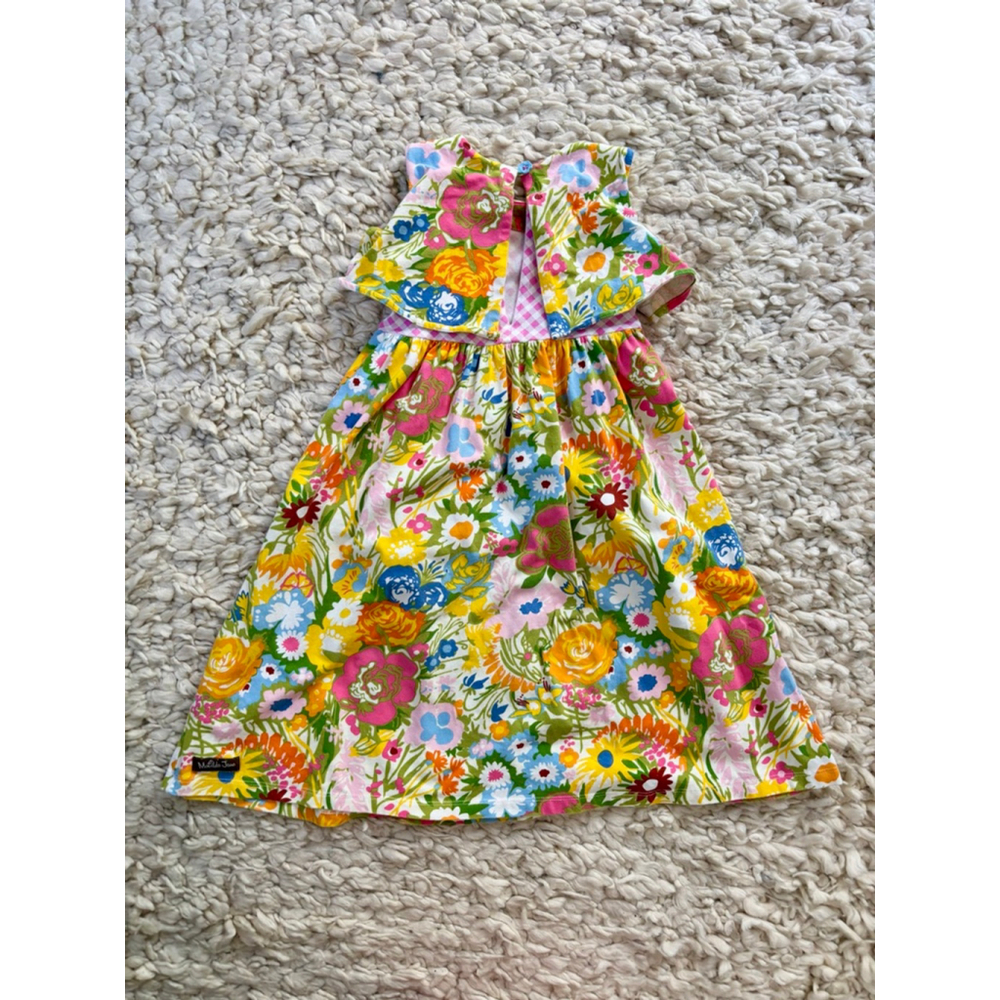 Girls Matilda Jane Multi-color Floral Gingham Casual Dress Size 4 cotton - Picture 2 of 6